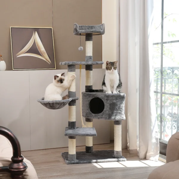 Deluxe Cat Tower with Scratching Posts, Condo & Play Toys